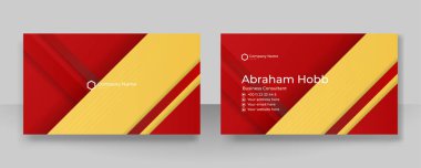 Modern kırmızı turuncu ve beyaz kartvizit tasarımı şablonu