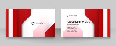 Modern kırmızı ve beyaz kartvizit tasarım şablonu
