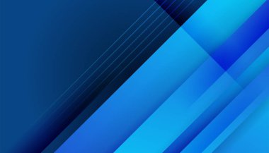 Üst üste binen katmanları ve sunum için soyut grafik unsurları olan modern mavi soyut arkaplan. İçerik için boş metin alanı ve logosu