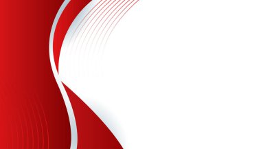 Üst üste binen katmanları ve sunum için soyut grafik elemanları olan modern kırmızı soyut arkaplan. İçerik için boş metin alanı ve logosu