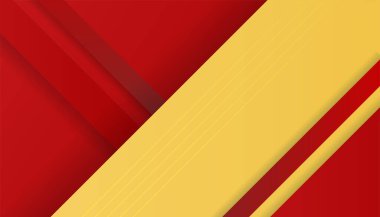 Üst üste binen katmanları ve sunum için soyut grafik elemanları olan modern kırmızı soyut arkaplan. İçerik için boş metin alanı ve logosu