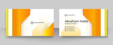 Modern turuncu ve beyaz kartvizit tasarımı şablonu