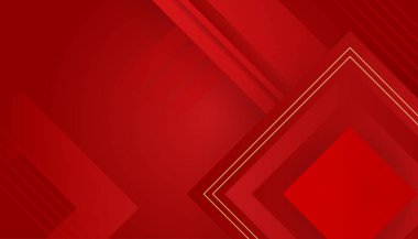 Üst üste binen katmanları ve sunum için soyut grafik elemanları olan modern kırmızı soyut arkaplan. İçerik için boş metin alanı ve logosu