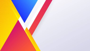 Üst üste binen katmanları ve sunum için soyut grafik unsurları olan modern kırmızı beyaz soyut arkaplan. İçerik için boş metin alanı ve logosu