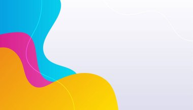 Üst üste binen katmanları ve sunum için soyut grafik unsurları olan modern mavi pembe beyaz arkaplan. İçerik için boş metin alanı ve logosu