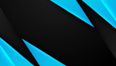 Üst üste binen katmanları ve sunum için soyut grafik unsurları olan modern mavi beyaz arkaplan. İçerik için boş metin alanı ve logosu