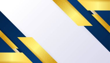 Üst üste binen katmanları ve sunum için soyut grafik unsurları olan modern mavi beyaz soyut arkaplan. İçerik için boş metin alanı ve logosu