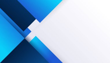 Üst üste binen katmanları ve sunum için soyut grafik unsurları olan modern mavi soyut arkaplan. İçerik için boş metin alanı ve logosu