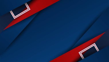 Üst üste binen katmanları ve sunum için soyut grafik unsurları olan modern mavi soyut arkaplan. İçerik için boş metin alanı ve logosu