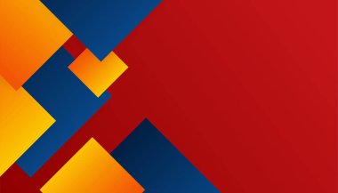 Üst üste binen katmanları ve sunum için soyut grafik unsurları olan modern mavi soyut arkaplan. İçerik için boş metin alanı ve logosu