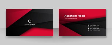 Modern siyah kırmızı ve beyaz kartvizit tasarım şablonu