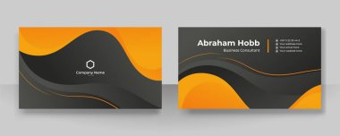 Modern siyah turuncu ve beyaz kartvizit tasarımı şablonu