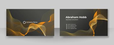 Modern siyah turuncu ve beyaz kartvizit tasarımı şablonu