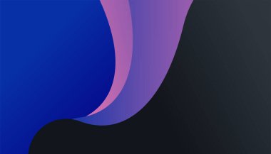 Üst üste binen katmanları ve sunum için soyut grafik unsurları olan modern mor soyut arkaplan. İçerik için boş metin alanı ve logosu