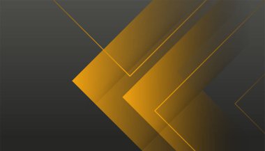 Üst üste binen katmanları ve sunum için soyut grafik unsurları olan modern siyah turuncu arkaplan. İçerik için boş metin alanı ve logosu