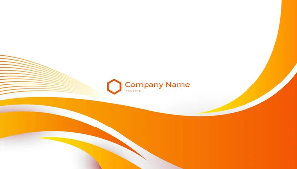 现代典雅的橙色名片设计模板 可用于带有文字空间和标识的演示幻灯片背景 — 图库矢量图片
