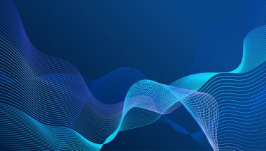 Sunum arkaplanı tasarımı için soyut grafik öğeleri ve üst üste binen katmanlı modern mavi arkaplan. İçerik için boş metin alanı ve logosu