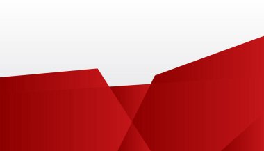 Üst üste binen katmanları ve sunum için soyut grafik unsurları olan modern kırmızı turuncu beyaz arka plan. İçerik için boş metin alanı ve logosu