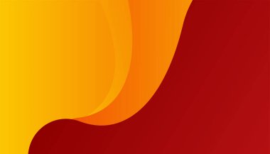 Üst üste binen katmanları ve sunum için soyut grafik unsurları olan modern kırmızı turuncu beyaz arka plan. İçerik için boş metin alanı ve logosu