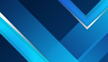 Üst üste binen katmanları ve sunum için soyut grafik unsurları olan modern mavi soyut arkaplan. İçerik için boş metin alanı ve logosu