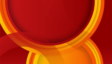 Üst üste binen katmanları ve sunum için soyut grafik elemanları olan modern kırmızı soyut arkaplan. İçerik için boş metin alanı ve logosu