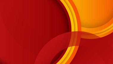 Üst üste binen katmanları ve sunum için soyut grafik elemanları olan modern kırmızı soyut arkaplan. İçerik için boş metin alanı ve logosu