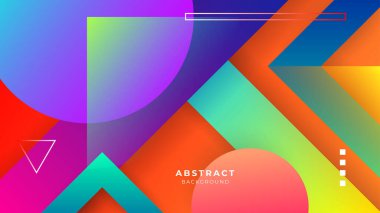 Soyut renkli sancak geometrik şekiller geometrik ışık üçgeni şekli ile fütürist konsept sunum arka planı