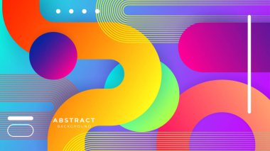 Minimalist geometrik şekillere sahip soyut renkli arkaplan dekorasyonu 