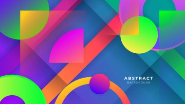 renkli canlı geometrik şekiller soyut modern teknoloji arka plan tasarımı. Vektör soyut grafik sunum tasarım sancak şablonu arka plan şablonu.