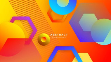 Soyut renkli, canlı geometrik şekiller arka planda. Vektör soyut grafik tasarım sancak deseni sunum arkaplan şablonu.