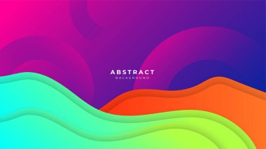 Minimum geometrik renkli canlı geometrik şekiller ışık teknolojisi arka plan soyut tasarımı. Vektör illüstrasyonu soyut grafik tasarım modeli sunumu arkaplan şablonu.