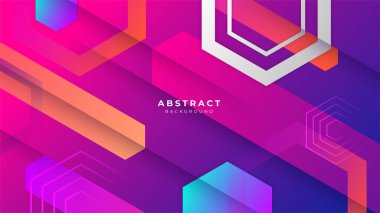 renkli canlı geometrik şekiller soyut modern teknoloji arka plan tasarımı. Vektör soyut grafik sunum tasarım sancak şablonu arka plan şablonu.