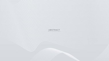 Soyut basit, minimal, beyaz geometrik şekiller hafif, gümüş, teknoloji arka plan vektörü. Modern diyagonal sunum arkaplanı.