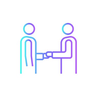 Bussines Deal Business çalışanları mavi gradyan ana hat tarzına sahip simgeler