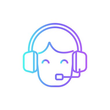 Mavi gradyan ana hat tarzına sahip iş insanları simgelerini destekle