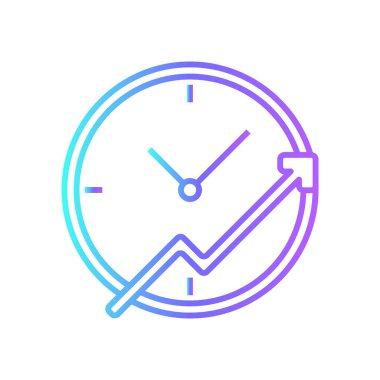 Üretkenlik Mavi gradyan ana hat tarzına sahip iş insanları simgeleri