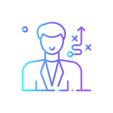 Strateji İşadamları mavi gradyan ana hat tarzına sahip simgeler