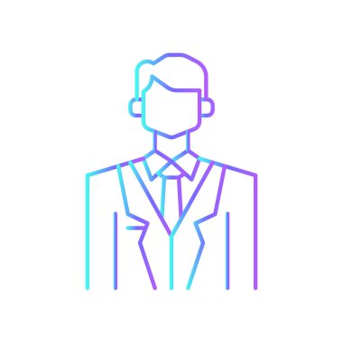 OWNER İş insanları mavi gradyan ana hat tarzına sahip simgeler