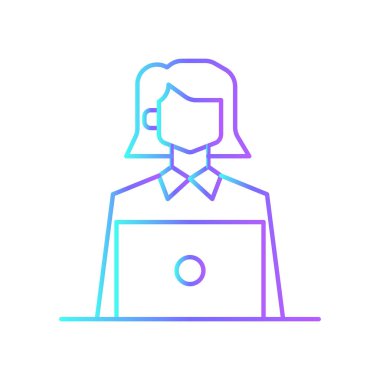 Mavi gradyan ana hat tarzına sahip iş insanları simgeleri