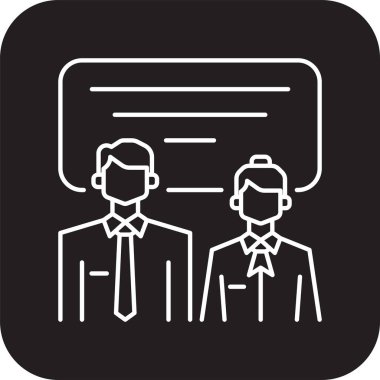 DISCUSSION Ekibi Siyah doldurulmuş çizgi stiline sahip iş insanları simgeleri