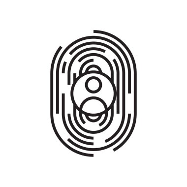 Cyber Identity Fintech startup icon with black outline style