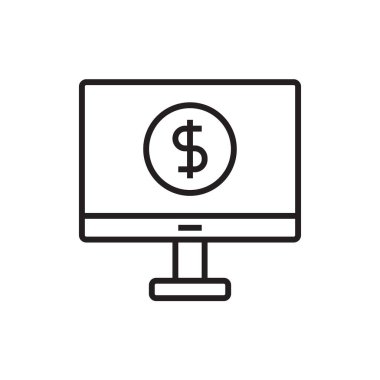 Net Banking Fintech startup icon with black outline style