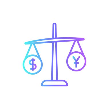 Balance Scale Fintech startup icon with blue gradient outline style