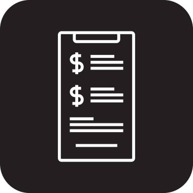 Billing Notification Fintech startup icon with black filled line style