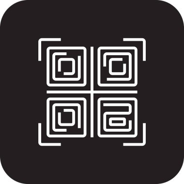 QR Code Fintech startup icons with black filled line style