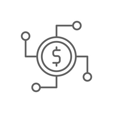 FINTECH Fintech startup icon with black outline style