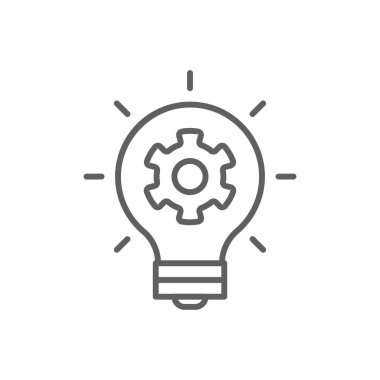INNOVATION Fintech startup icon with black outline style