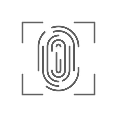 FINGERPRINT Fintech startup icon with black outline style