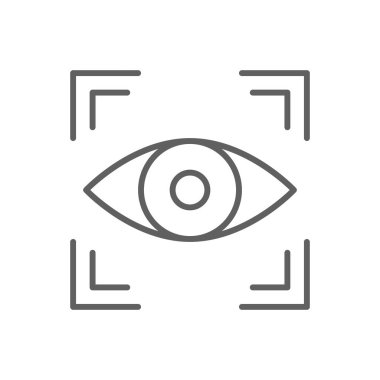 RETINA SCAN Fintech startup icon with black outline style