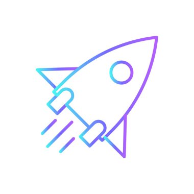 START UP Fintech startup icons with blue gradient outline style